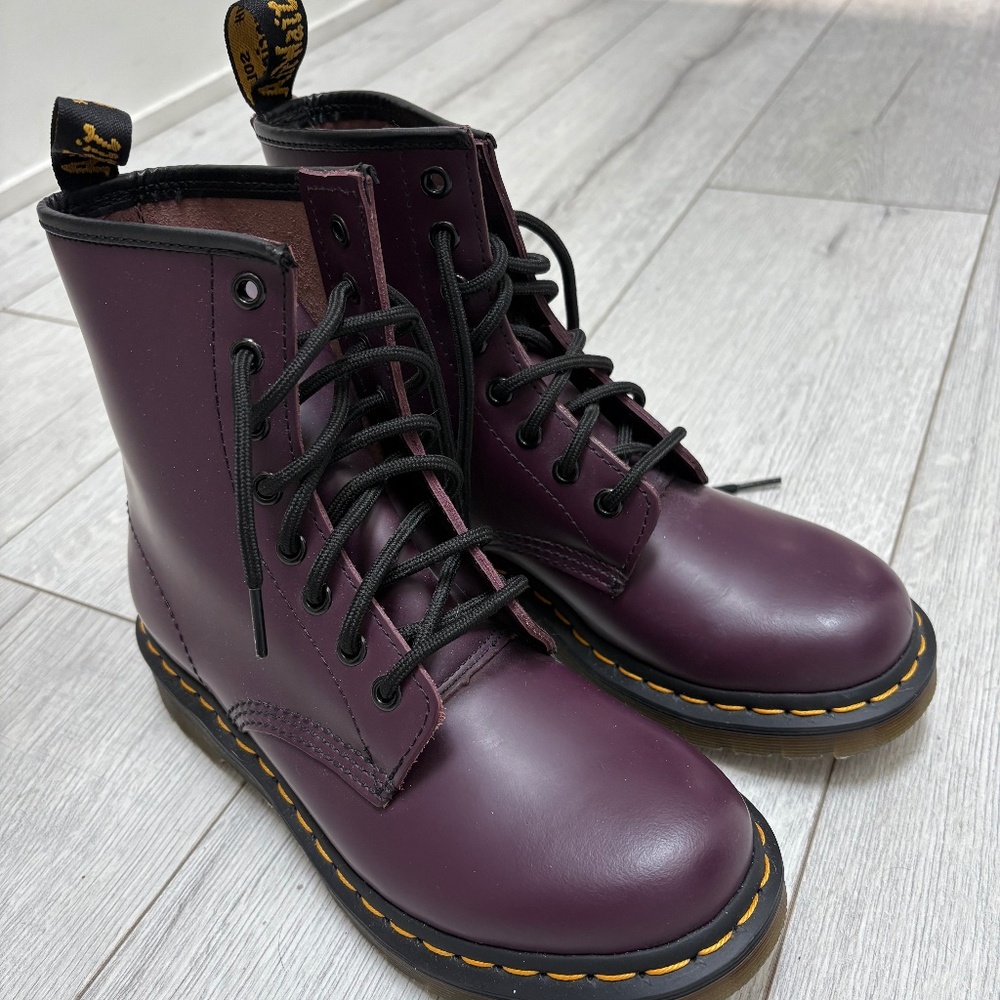 Doc Marten Purple Laced Up Boots